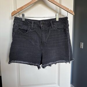 Joe's Jeans Women's Denim Shorts Size 29 Black/Gray Distressed Mid Rise